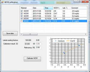 Anturin kalibrointi-ikkuna