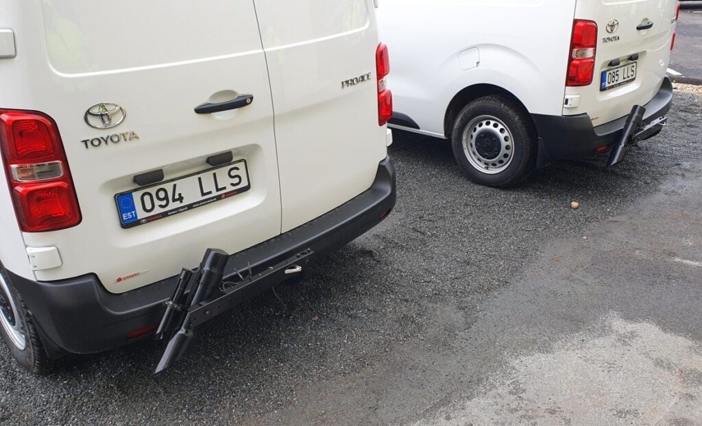 Teconer road condition monitoring technology installed to car.